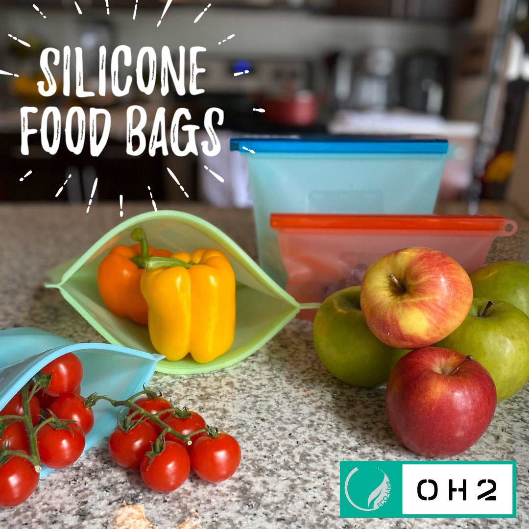 Silicone and Mesh produce bags Reusable Food Storage 12 pack - Set of –  ECOOH2