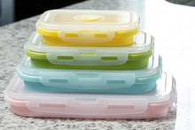 Load image into Gallery viewer, Silicone Food Storage Containers with BPA Free Airtight Plastic Lids
