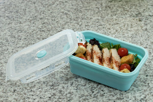 Silicone Food Storage Containers with BPA Free Airtight Plastic Lids