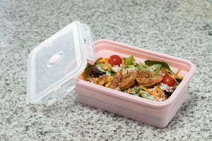 Silicone Food Storage Containers with BPA Free Airtight Plastic Lids