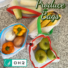 Load image into Gallery viewer, Silicone and Mesh produce bags Reusable Food Storage 12 pack - Set of 3 Silicone Bags and 9 Produce Bags
