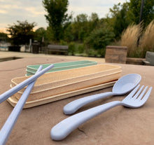 Load image into Gallery viewer, Wheat Straw Portable Cutlery - Travel Camping Cutlery Set
