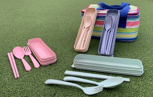 Wheat Straw Portable Cutlery - Travel Camping Cutlery Set