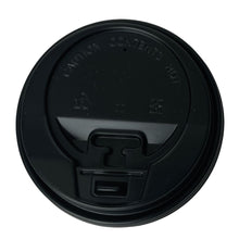 Load image into Gallery viewer, Black Hot Drink Lids. Eco-friendly Cup lids. Coffee cup lids. Package contains 1000 Black dome lids.
