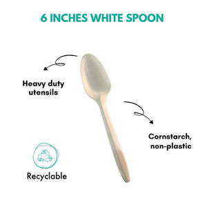 Spoon Eco-friendly 6" Plant Starch Disposable Cutlery,1000 Count Medium Weight.